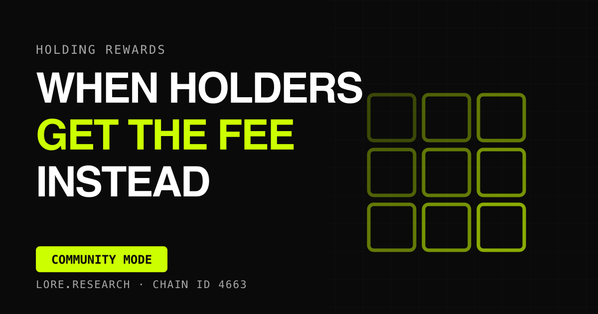 Holding Rewards: When the Fee Goes to Holders Instead