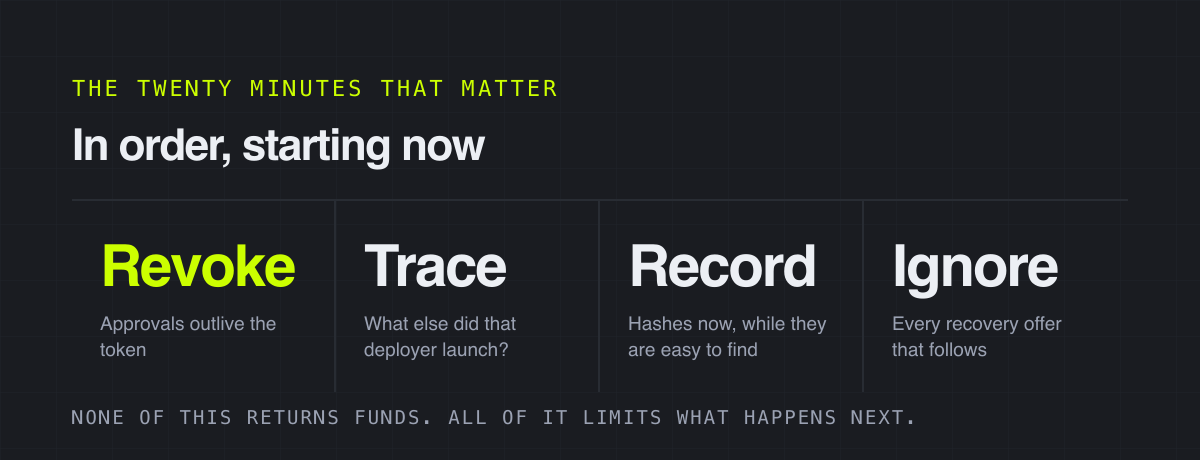 In order, starting now – the twenty minutes that matter