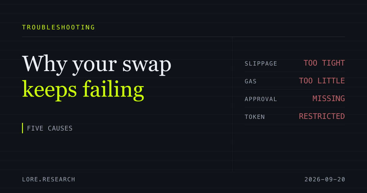Why Your Uniswap Swap Keeps Failing